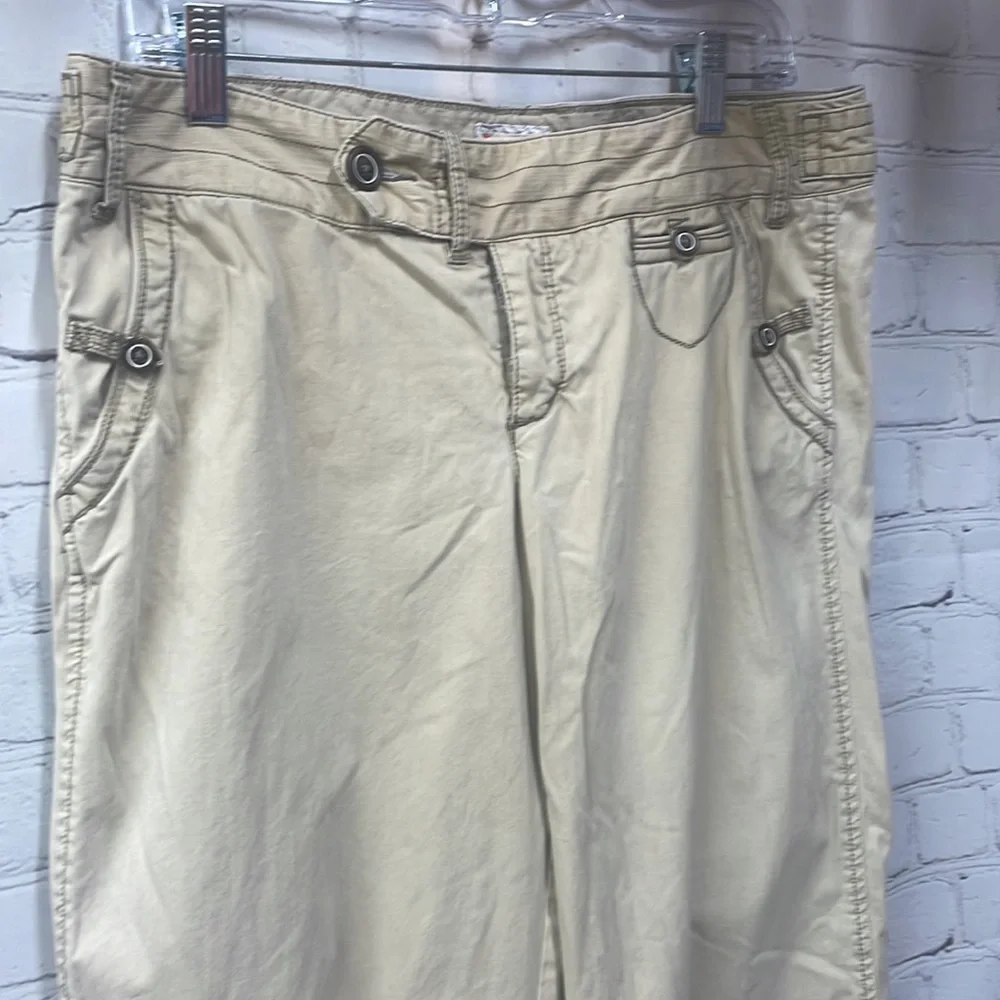 American Eagle Outfitters Y2K Cotton button fly khaki wide leg 10 pants